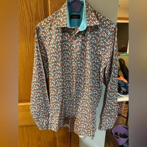 Stylish Men's Geometric Button-Down Shirt